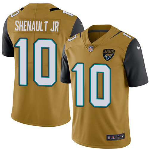Nike Jaguars #10 Laviska Shenault Jr. Gold Youth Stitched NFL Limited Rush Jersey